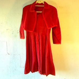 Vintage 1950s Holiday Cocktail Dress with Coat.